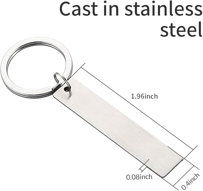 Stainless steel Customized Double-Sided Keychain - Personalized Engraved Design for Men/Women - Personalized Gift for Couples, Anniversary, Safe Drive & Father’s Day