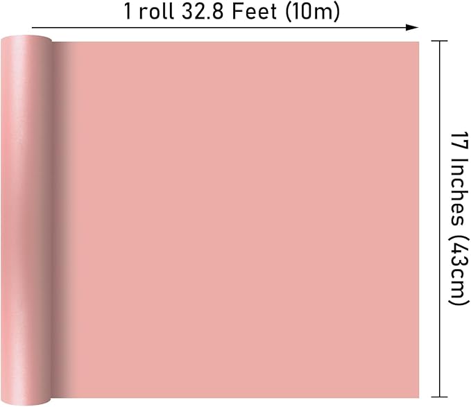 NESCCI Pink Matte Wrapping Paper,Solid Color Pearly-Lustre Paper-3 Roll,17 Inches X 32.8 Feet Per roll.Gift Wrapping Paper,Perfect for Wedding,Valentine's Day,Birthday, Christmas,Baby Shower.