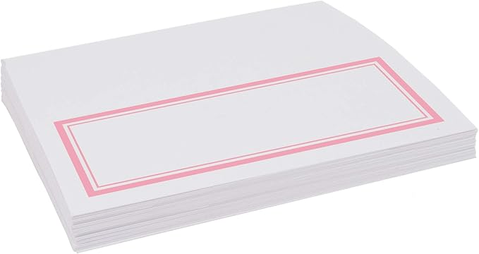Double Line Border Place Cards, Pink (Choose Color), Set of 150, Pre-cut and Scored - Wedding, Party, Dinner, and Special Events - Made in the USA