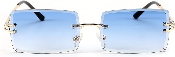 FEISEDY Vintage Rimless Sunglasses Rectangle Frameless Candy Color Glasses Women Men B2642