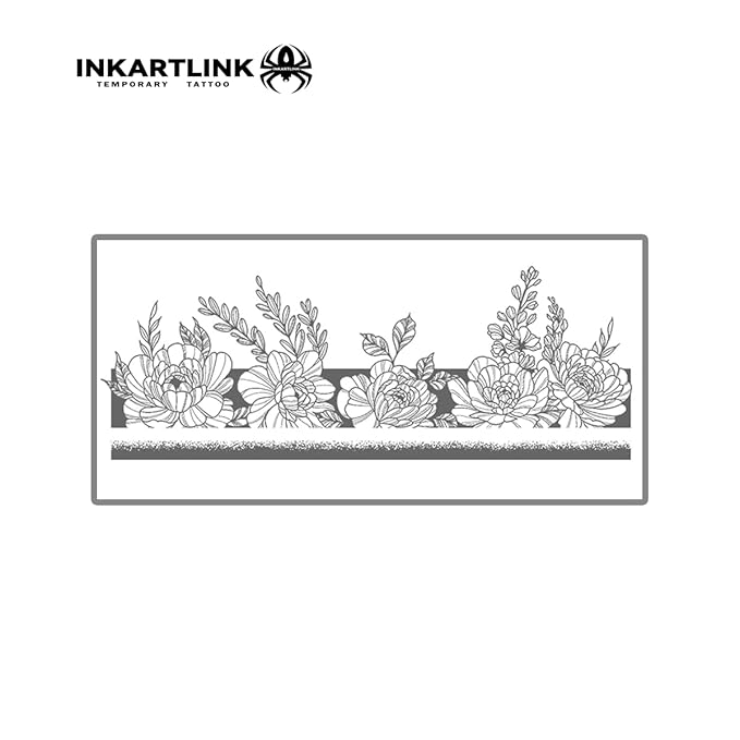 INKARTLINK Semi Permanent Tattoo, Temporary Tattoo, Beautiful and Realistic Design, Fun Tattoo Experience, Cruelty-free, Non-reflective, Waterproof (Flower Armband)