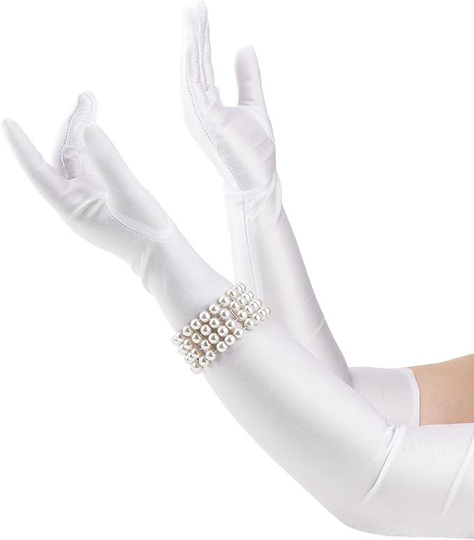 DRESHOW 1920s Great Gatsby Accessories for Women Flapper Headpiece Headband Gloves Costume Harlem Nights Accessories Set