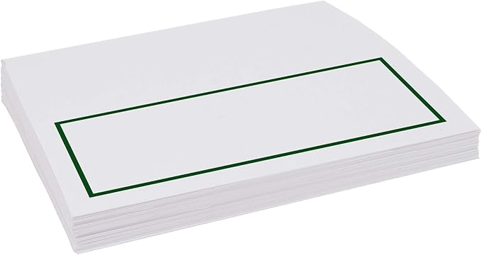 Single Line Border Place Cards, Hunter Green (Choose Color), Set of 150, Pre-cut and Scored - Wedding, Party, Dinner, and Special Events - Made in the USA