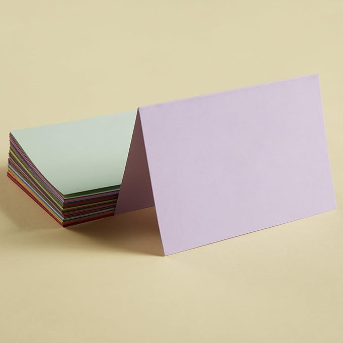 50 Pack Blank Cards Folded Cardstock Thank You Blank Greeting Cards for Invitations, Wedding, Greeting Cards, All Occasion DIY (Multicolor, 3x5)