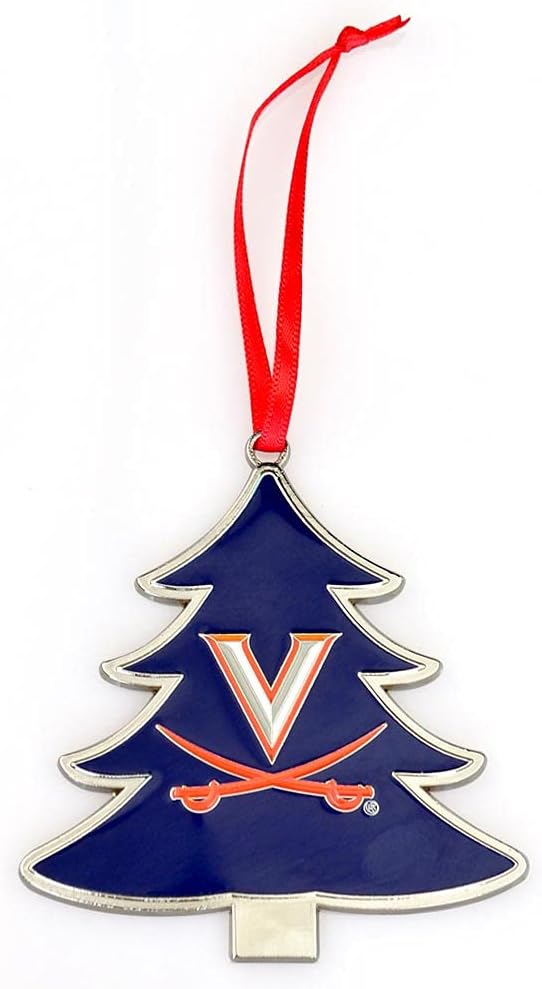 Virginia Cavaliers (UVA) Tree Shaped Metal Christmas Ornament