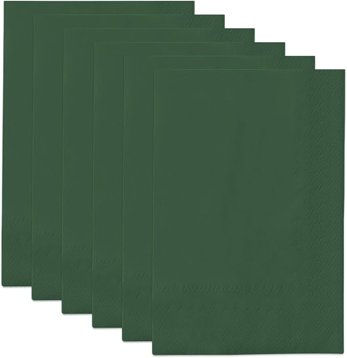 qiqee Christmas Green Paper Napkins 13 * 16inch Guest Paper Disposable Towels Napkin Paper Hand Towels for Wedding, Dinner, Birthday Party, Dessert Cocktail ＆ Kitchen Napkins（ 120 Count）
