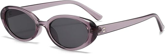 Retro Oval Sunglasses for Women Men Fashion Small Oval Sunglasses 90s Vintage Shades