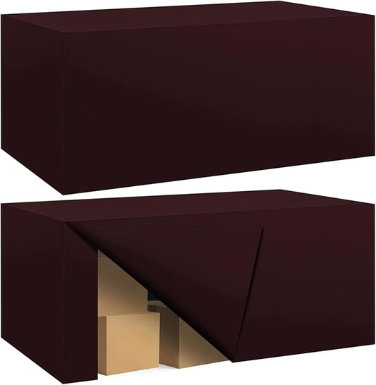Ascoza 2 Pack Fitted Tablecloth for 8 Foot Rectangle 96 x 30 Inch Eggplant Table Covers Water Resistant Polyester Cloth for Folding, Parties,Display, Trade Show (Eggplant)