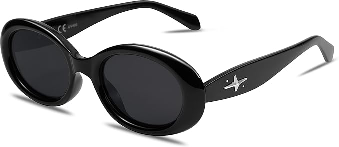 SOJOS Small Retro Oval Polarized Sunglasses for Women Men 90s Vintage UV400 Protection Tiny Sun Glasses SJ2286