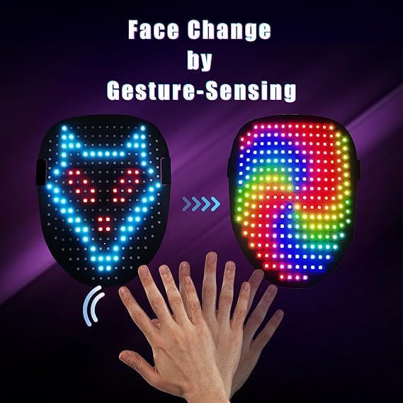 gesture-sensing Led multi-changeable masks light up the face-changing masks for Halloween and Christmas masqueradeballs