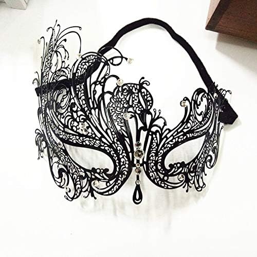 Venetian Masquerade Mask for Women - Ultralight Shiny Metal Rhinestone Party Evening Prom Ball Mask