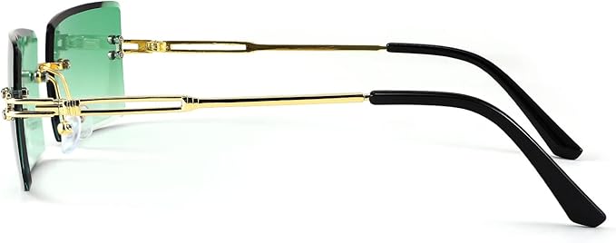 FEISEDY Vintage Rimless Sunglasses Rectangle Frameless Candy Color Glasses Women Men B2642