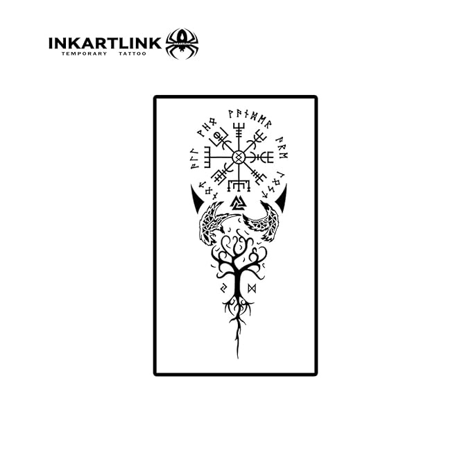 INKARTLINK Semi Permanent Temporary tattoos, niche unique tattoos, realistic tattoos, waterproof and non-reflective, exquisite packaging, unique design (Ancient Symbols 2)