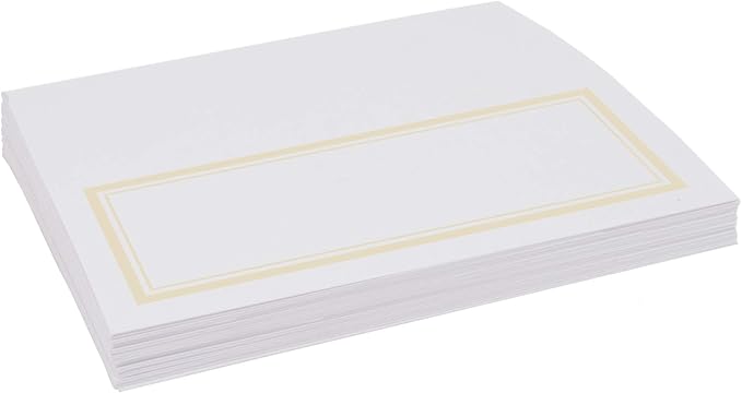 Double Line Border Place Cards, Ivory (Choose Color), Set of 60, Pre-cut and Scored - Wedding, Party, Dinner, and Special Events - Made in the USA