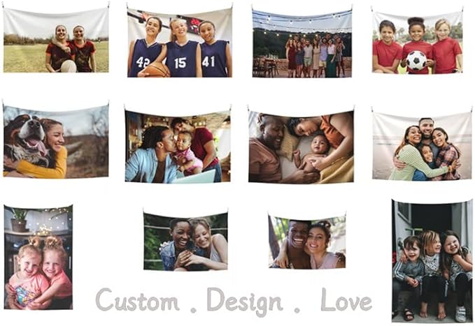 JINJUREN Custom Tapestry Upload Images Banners and Signs Customize For Bedroom 80 * 60 inch Horizontal