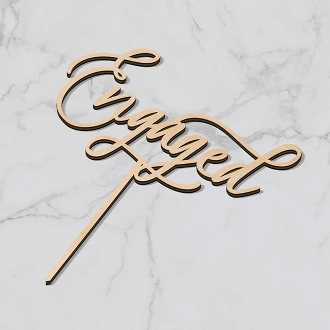 Engaged Cake Topper Engagement Cake Topper in Wood