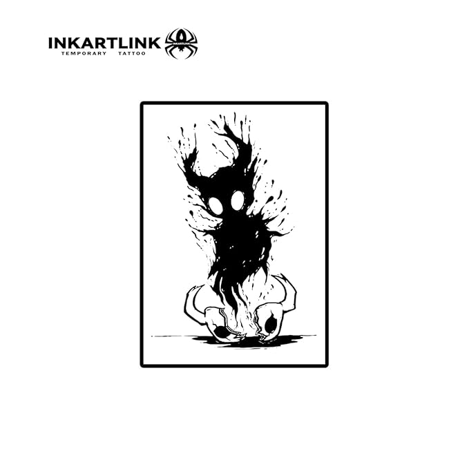 INKARTLINK Temporary Tattoos, Semi Permanent Tattoos, Adult Art Designs, Waterproof Temporary Tattoos, Party Favors, Tattoo Stickers Realistic, No Adhesive, Lasts 1-2 Weeks (The devil is out of body)