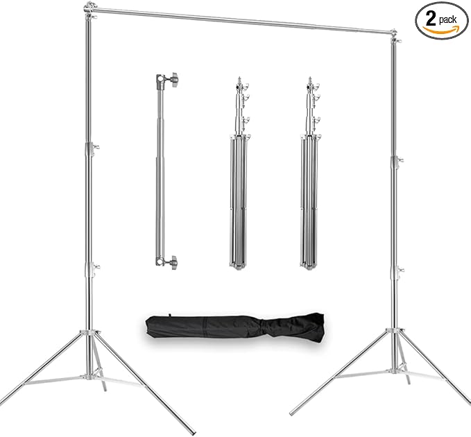 Photo Video Studio Backdrop Stand, 9.19ft Stainless Steel Backdrop Support System Background Stand with Carry Bag for Portrait & Studio Photography
