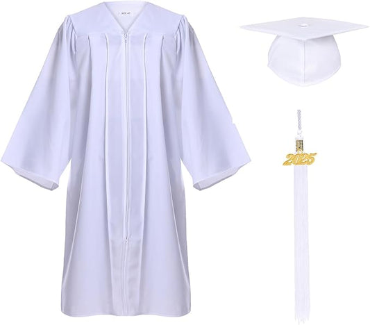 Unisex Adult Matte Graduation Cap and Gown Tassel Set