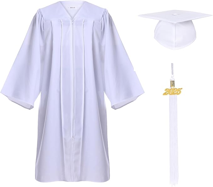 Unisex Adult Matte Graduation Cap and Gown Tassel Set