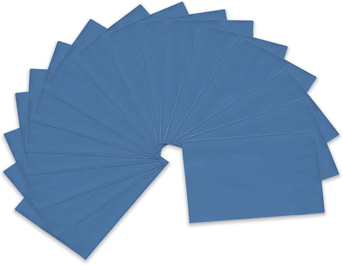 qiqee Lake Blue Paper Napkins 13 * 16inch Guest Paper Disposable Towels Napkin Paper Hand Towels for Wedding, Dinner, Birthday Party, Dessert Cocktail ＆ Kitchen Napkins（ 120 Count）