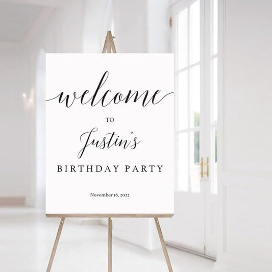 Birthday Party Welcome Sign, Template Birthday Welcome Sign, Printable Classy Welcome to Sign for Birthday Party Decorations, Modern Sign