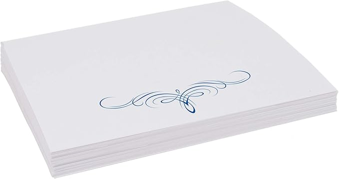 Decadent Flourish Place Cards, Royal Blue (Choose Color), Set of 60, Pre-cut and Scored - Wedding, Party, Dinner, and Special Events - Made in the USA