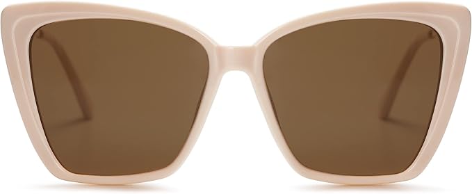 SOJOS Trendy Polarized Sunglasses For Women Retro Womens Oversized Square Cat Eye Sun Glasses UV Protection SJ2206