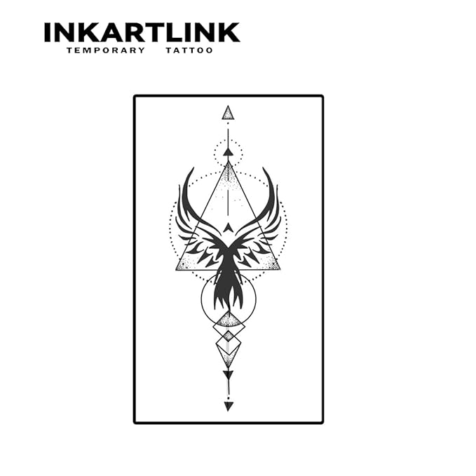 INKARTLINK Temporary Tattoos, Semi Permanent Tattoo Adult Art Design Waterproof Temp Tattoo Party Favors Tattoo Stickers Realistic Look, No Adhesive, Lasts 1-2 Weeks (Wings Pattern)