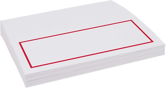 Single Line Border Place Cards, Ruby Red (Choose Color), Set of 60, Pre-cut and Scored - Wedding, Party, Dinner, and Special Events - Made in the USA