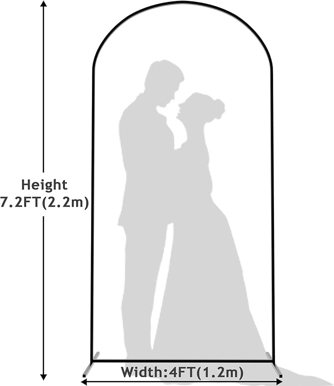 Wokceer Wedding Arch Backdrop Stand, 7.2 FT Square Black Metal Arch Backdrop for Wedding Ceremony Photo Booth, Outdoor Indoor Birthday Party, Garden Floral Balloon Arch Decoration