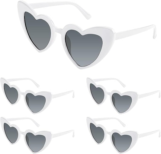 5/10/20 Pack Heart Sunglasses Bachelorette Vintage Heart Shaped Glasses for Wedding Bridesmaid Party Favor