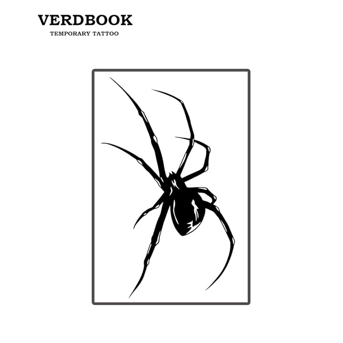 Waterproof Temporary Tattoos: 2-Sheet Tattoo Kit with Realistic Body Stickers, Semi-Permanent Tattoos for Adults Lasting 7-15 Days – Safe for Men & Women, Spider Tattoo Pattern