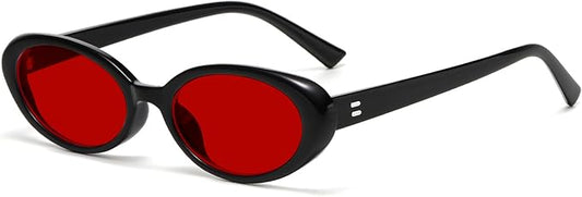 Retro Oval Sunglasses for Women Men Fashion Small Oval Sunglasses 90s Vintage Shades