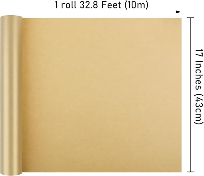 NESCCI Gold Matte Wrapping Paper,Solid Color Pearly-Lustre Paper-3 Roll,17 Inches X 32.8 Feet Per roll.Gift Wrapping Paper,Perfect for Wedding,Valentine's Day,Birthday, Christmas,Baby Shower