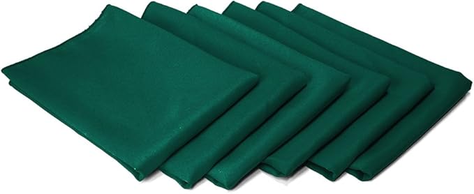 TableLinensforLess 17x17-Inch Cloth Napkins (6, Forest Green)