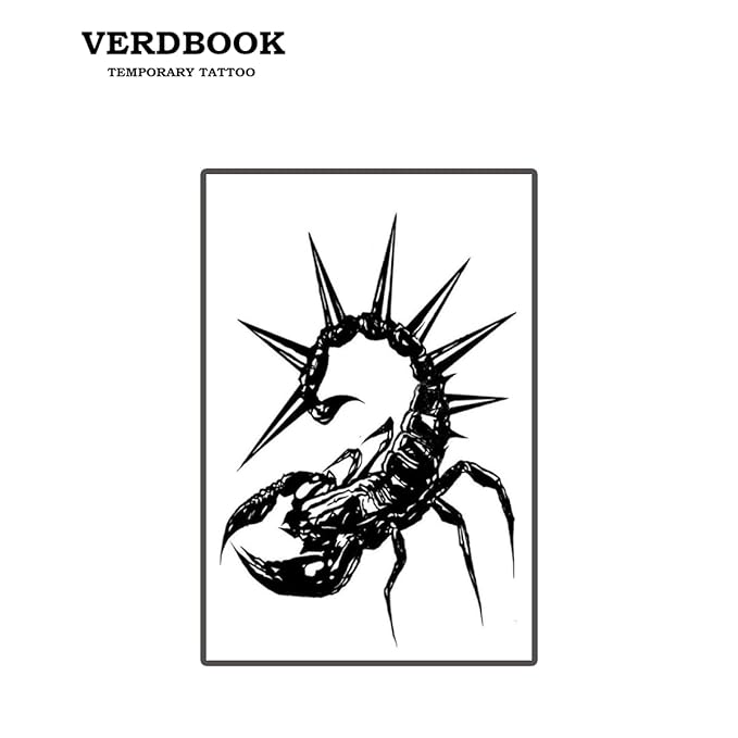 Waterproof Temporary Tattoos: 2-Sheet Tattoo Kit with Realistic Body Stickers, Semi-Permanent Tattoos for Adults Lasting 7-15 Days – Safe for Men & Women, Scorpion Stinger