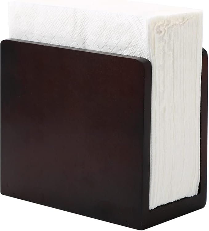 Bamboo Vertical Napkin Holder - Natural Wood, Strong and Waterproof for Table, Kitchen and Countertops
