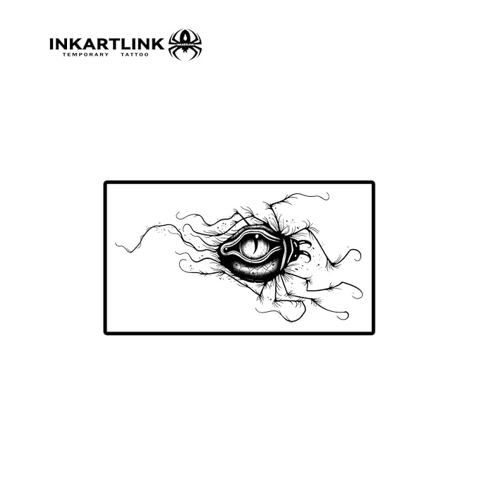 INKARTLINK Temporary Tattoos, Semi Permanent Tattoos, Adult Art Designs, Waterproof Temporary Tattoos, Party Favors, Tattoo Stickers Realistic, No Adhesive, Lasts 1-2 Weeks (Evil Eye)