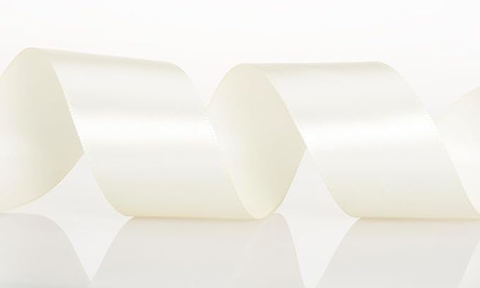 ATRBB 25 Yards 1-1/2 inch Wide Satin Ribbon Perfect for Wedding,Handmade Bows and Gift Wrapping(Ivory)