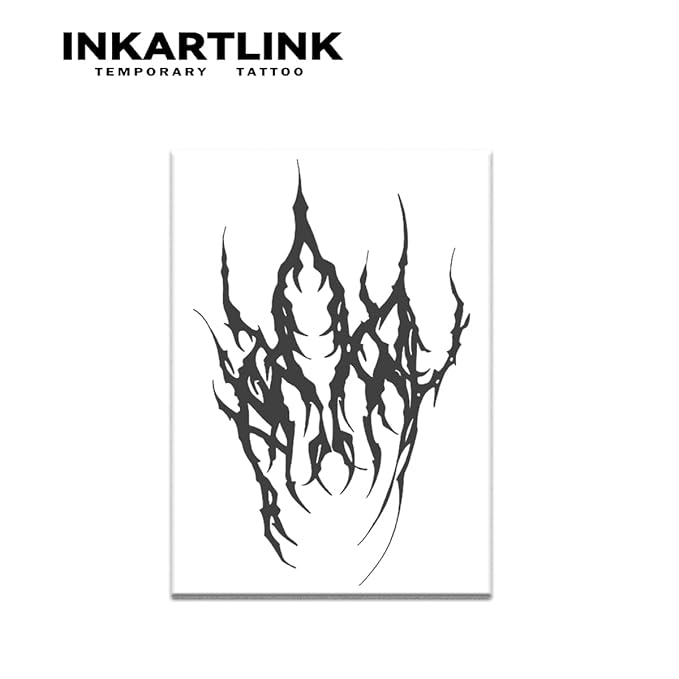 INKARTLINK Temporary Tattoos, 2 Sheets Large Semi Permanent Tattoo Adult Art Design Waterproof Temp Tattoo Party Favors Realistic Look, No Adhesive, No Reflection, Lasts 1-2 Weeks (Ink Devil 3)