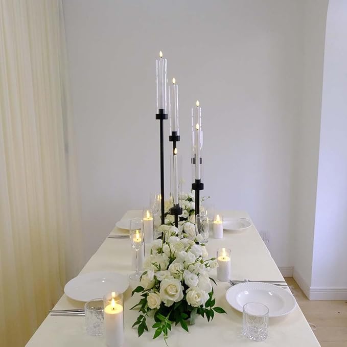35inch 1pc Black Candelabra Centerpieces for Tables 5 Arms Wedding centerpieces for Decorations