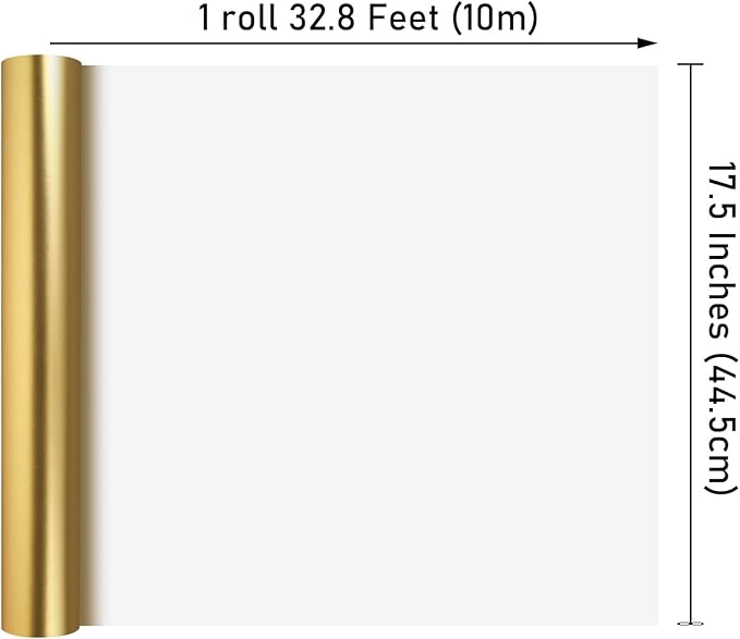 NESCCI Matte Metal Gold Wrapping Paper, Solid Color Paper-2 Roll,17.5 Inches X 32.8 Feet Per Roll,Gift Wrapping Paper,Perfect for Wedding,Valentine's Day,Birthday,Baby Shower,DIY Bouquet