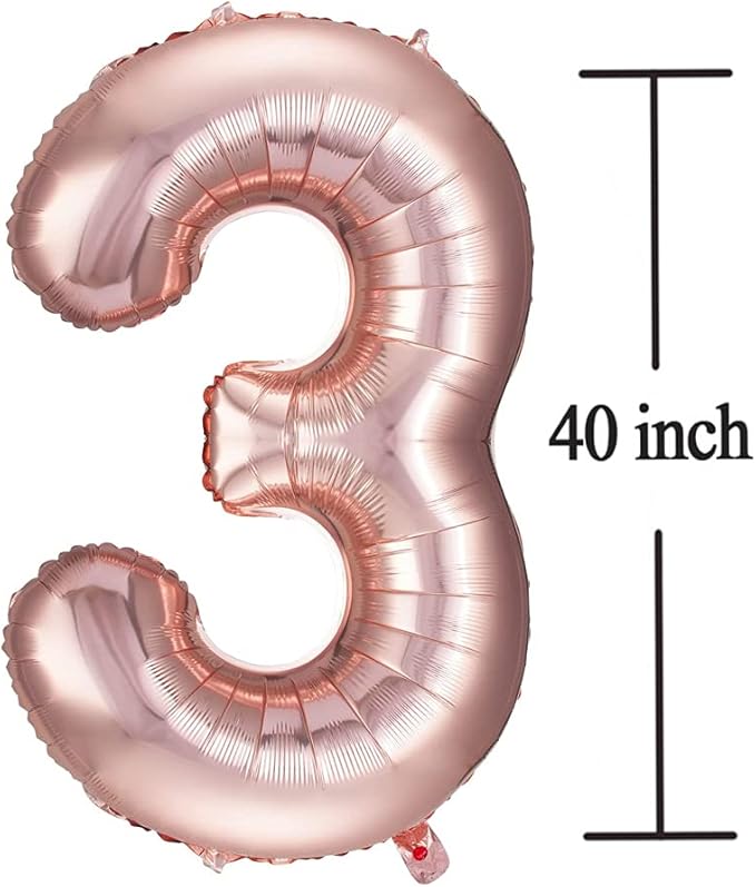 Rose Gold 30 Number Balloons Big Giant Jumbo Large Number 30 Foil Mylar Balloons for Women Men 30th Birthday Party Supplies 30 Anniversary Events Decorations-40 inch