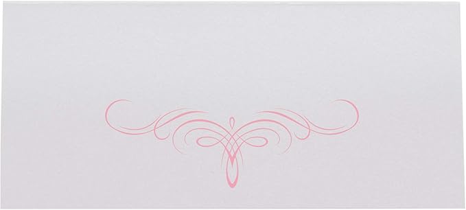 Decadent Flourish Place Cards, Pink (Choose Color), Set of 25, Pre-cut and Scored - Wedding, Party, Dinner, and Special Events - Made in the USA