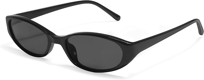 Retro Oval Sunglasses for Women Chic Cat Eye 90s Sunnies Lightweight Narrow Shades Trendy UV protection Sun Glasses