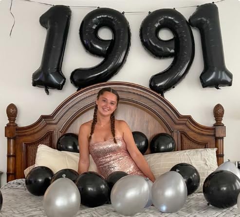 Foil 40 Inch Big Black 29 Balloon Number, Giant Happy 29 Birthday Party Supplies, Large 29 Balloons Anniversary Party Engagement Decorations