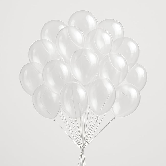 Clear Balloons 100 Pack, 12 Inch Latex Helium Transparent Balloons Garland for Elegant Birthday Wedding Baby Shower Graduation Arch Party Decorations