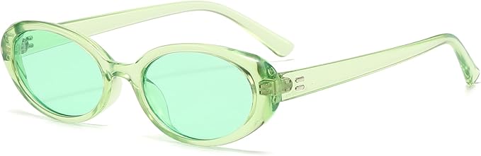 Retro Oval Sunglasses for Women Men Fashion Small Oval Sunglasses 90s Vintage Shades