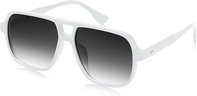 FEISEDY Retro Square Aviator Sunglasses Women Men 70s Vintage Trendy Plastic Frame Sun Glasses B4158
